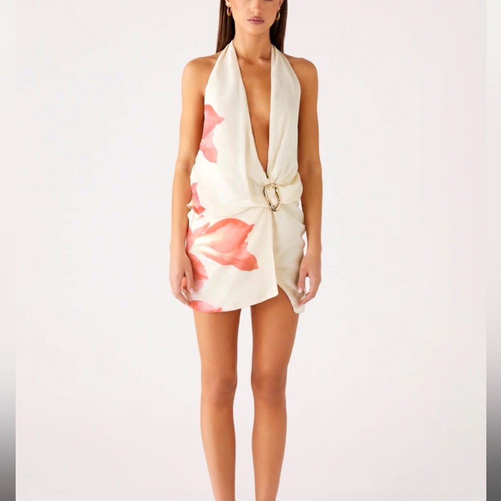 Plunge Halter Floral dress